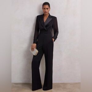 Reiss Black Tailored Jumpsuit